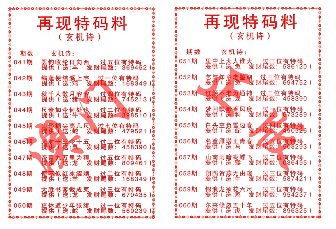 049期再现特码料[图]