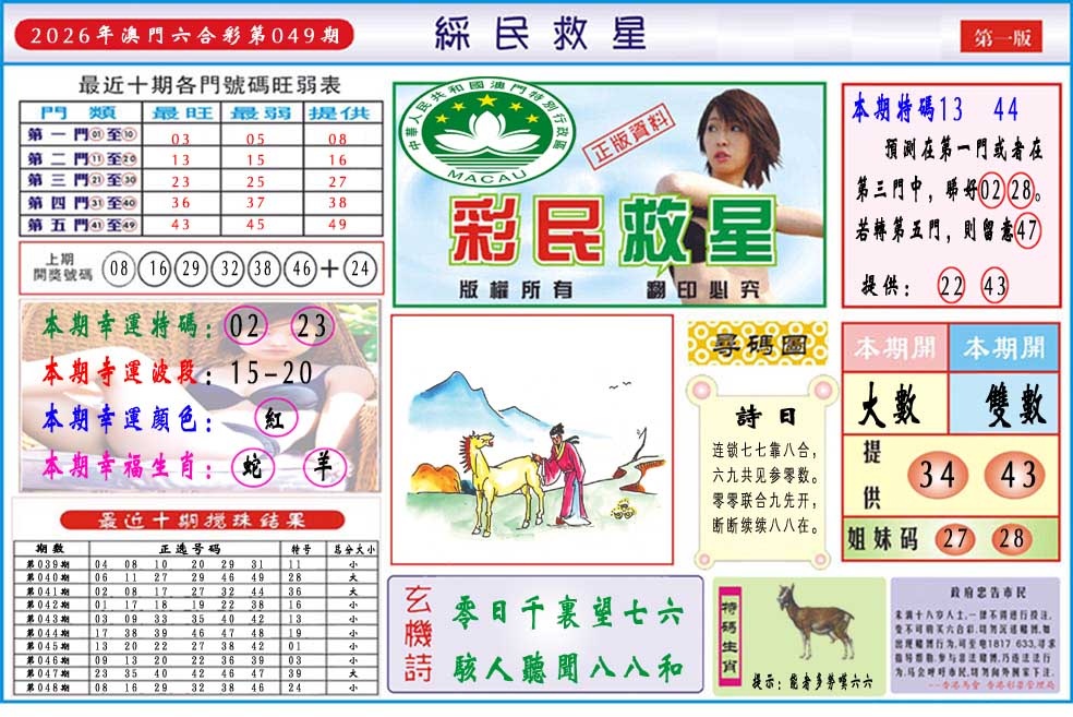 049期彩民救星A[图]