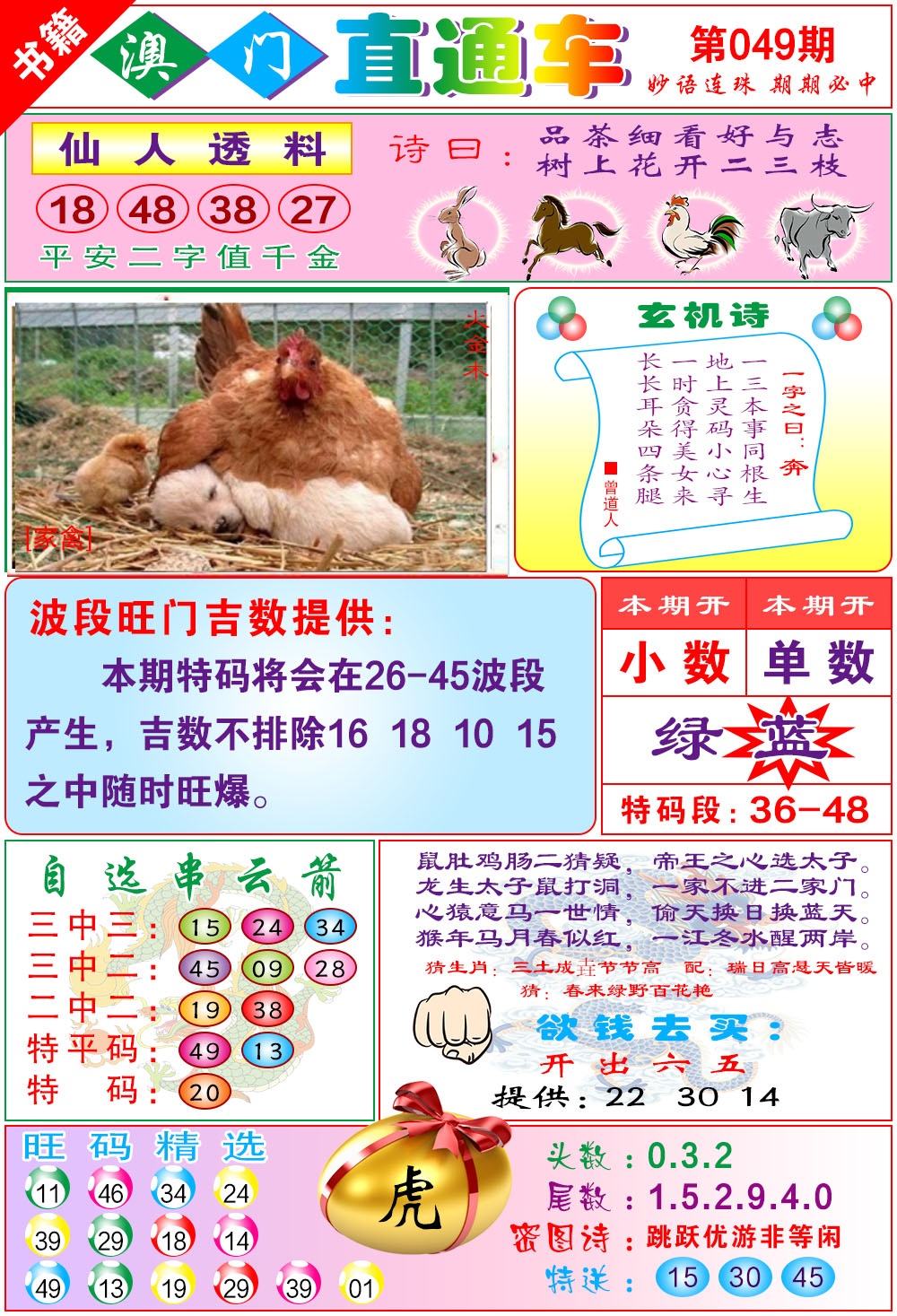 049期白姐直通车[图]