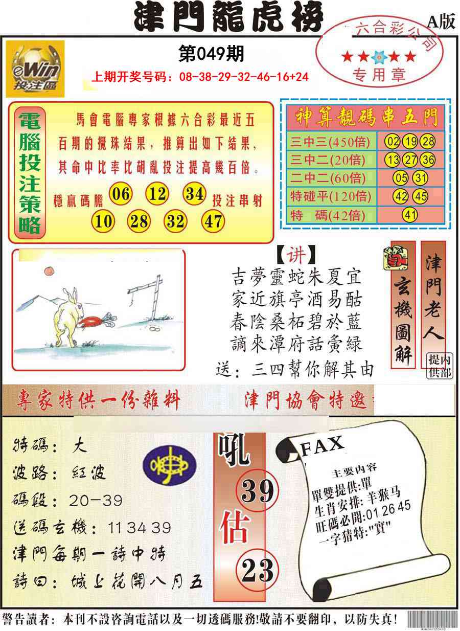 049期津门龙虎榜A[图]