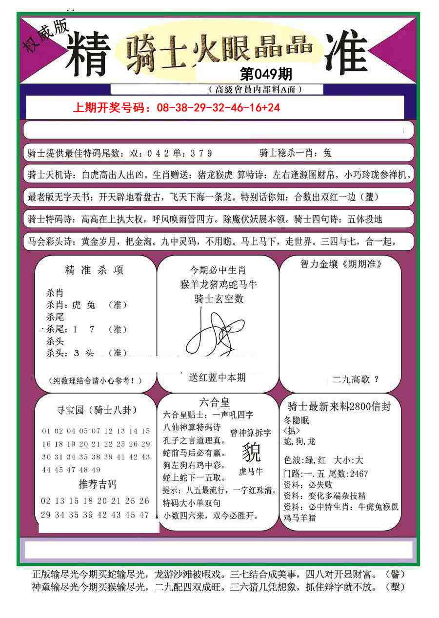 049期骑士火眼晶晶（正）[图]