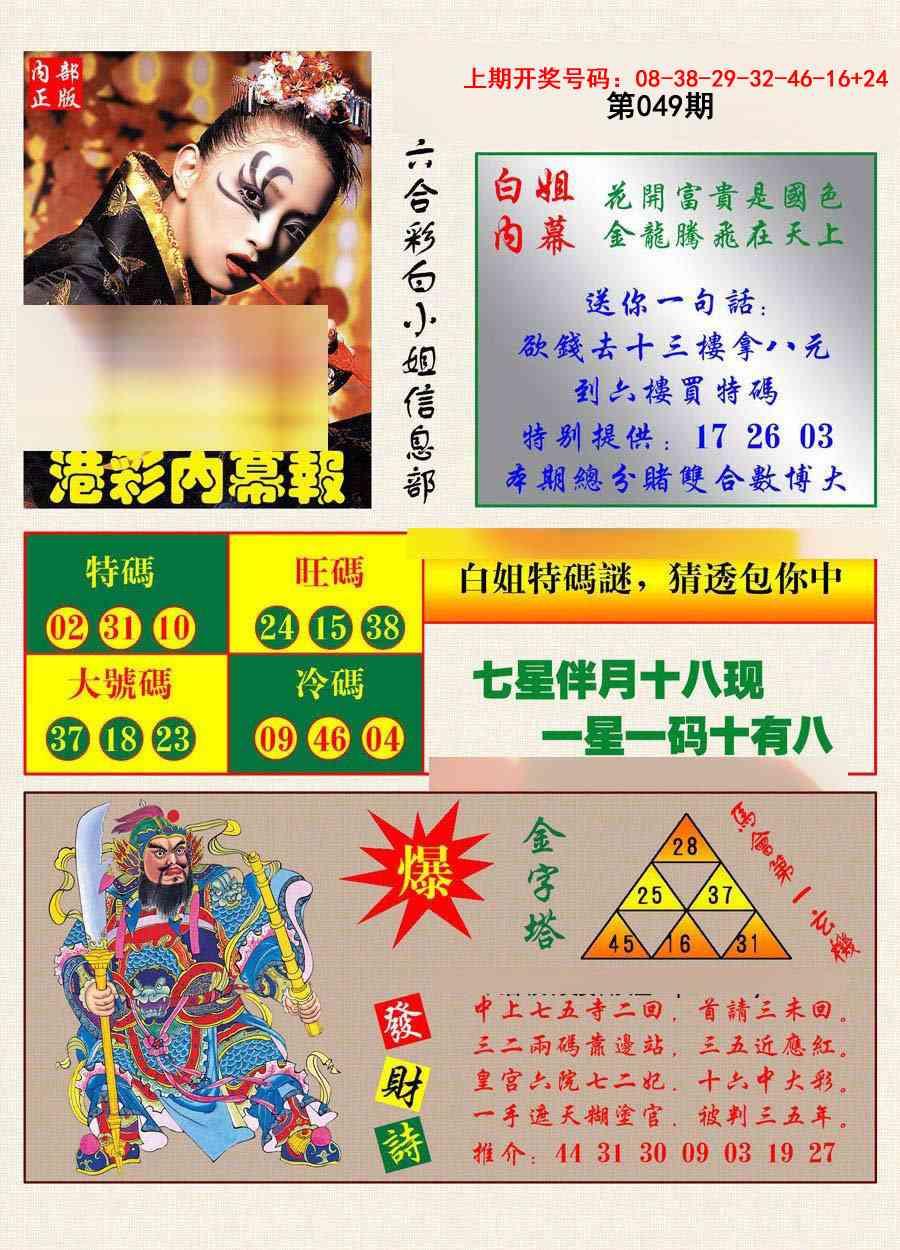 049期港彩内幕报[图]