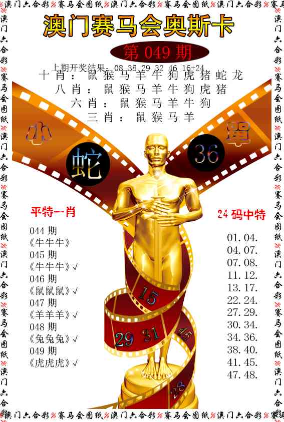 049期新奥斯卡[图]